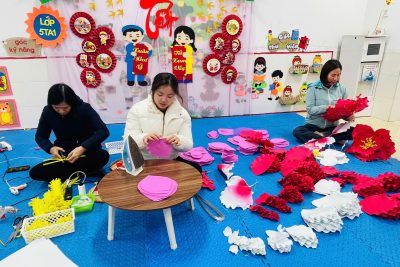 Công tác chuẩn bị chủ đề ” Bé vui đón tết và mùa xuân Bính Ngọ” Trường MN Xuân Bắc, xã Xuân Hưng